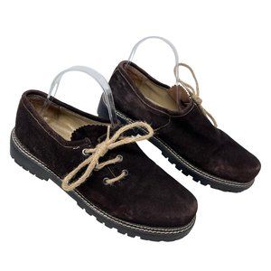 Almenrausch Munchen Dark Brown Suede Bavarian Oktoberfest Costume Dress Shoes 8